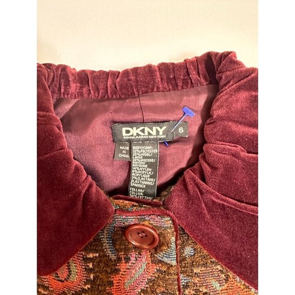 VINTAGE DKNY Coat Corduroy / Twit Multicolor Blazer Size 6 #1279 - Picture 14 of 14